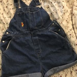 Vintage Disney Winnie The Pooh Overall Shorts L